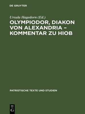 cover image of Olympiodor, Diakon von Alexandria – Kommentar zu Hiob